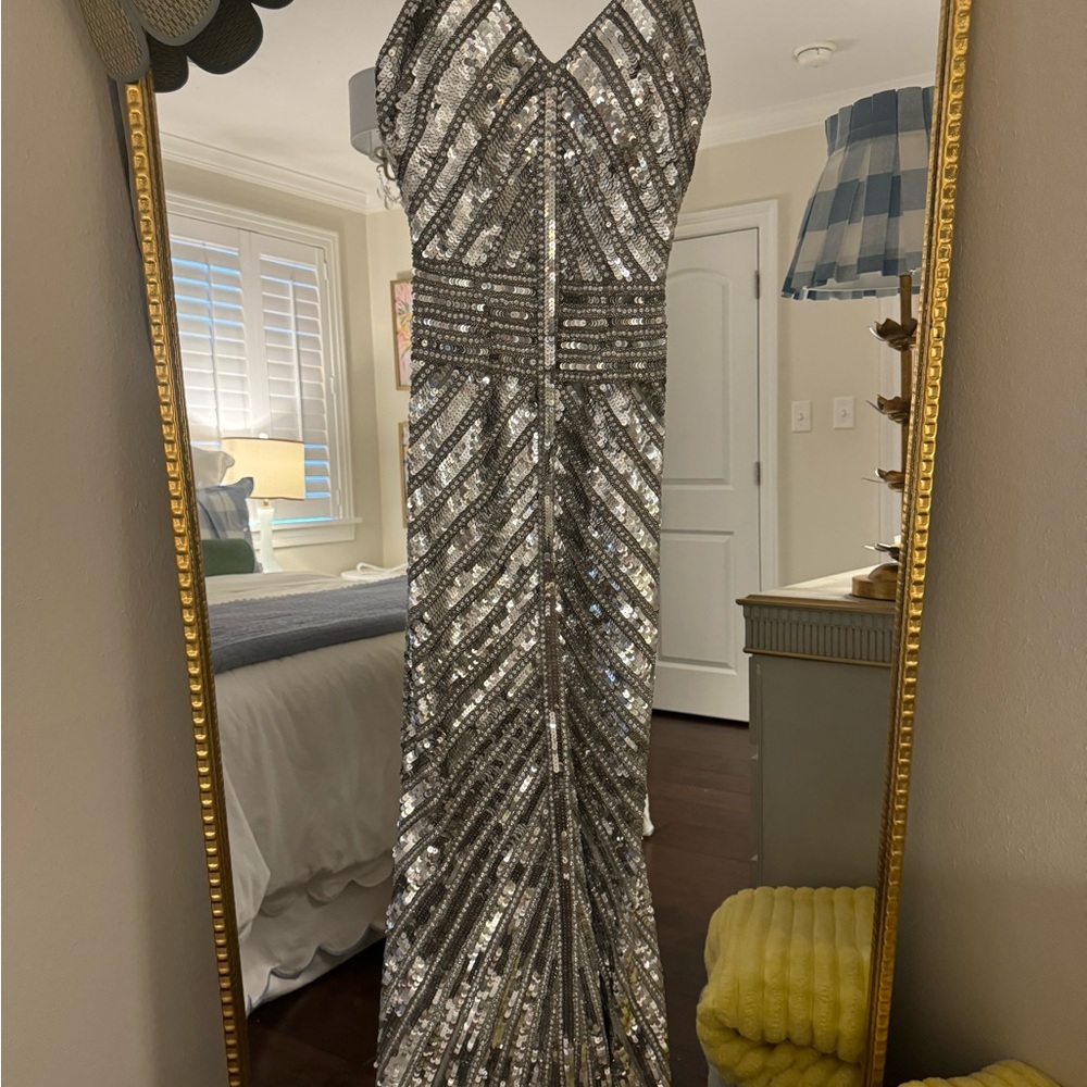 Sherri Hill Elegant Silver Dress